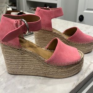 Marc fisher ltd wedge sandal 7.5 pink suede